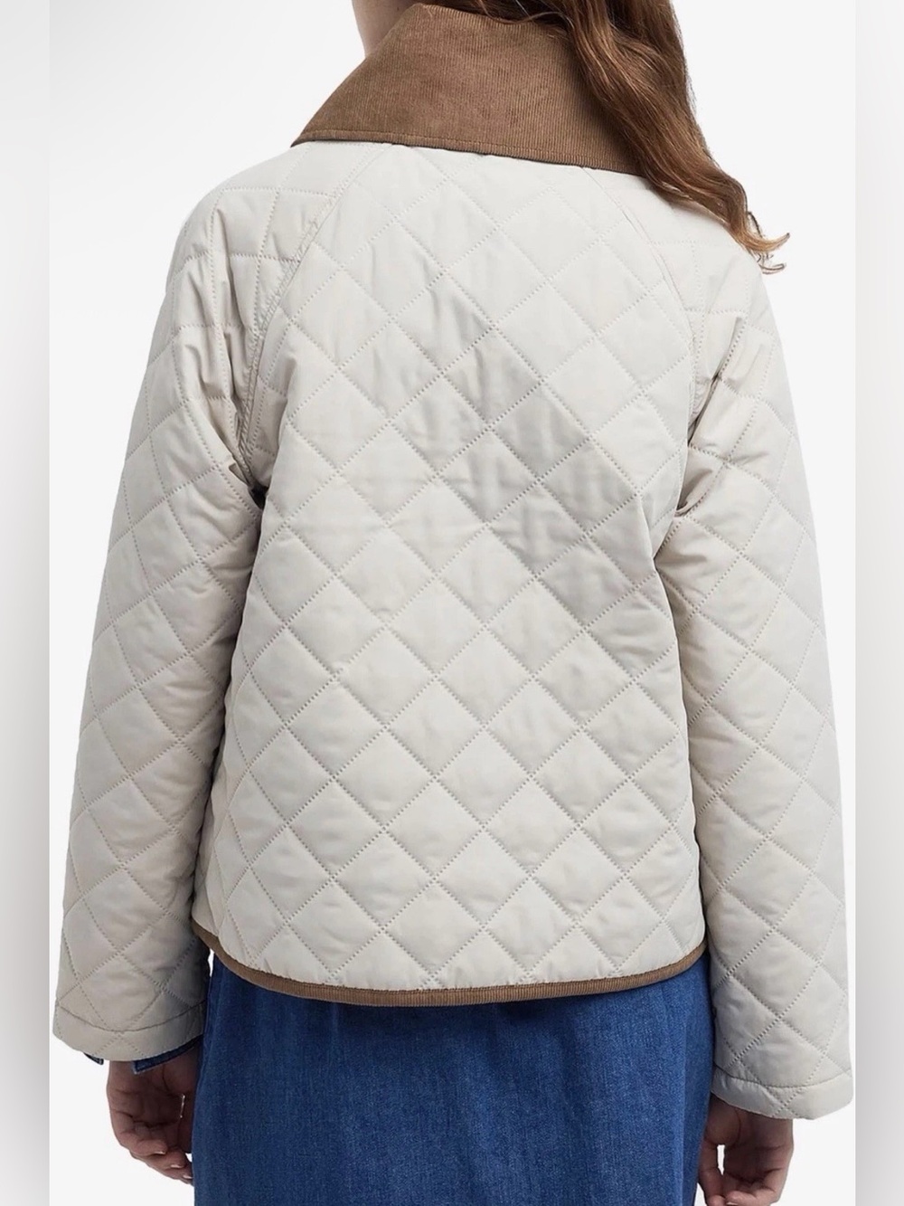 New Barbour Gosford Quilted Jacket In Ivory Size 6 $398 - Picture 3 of 13